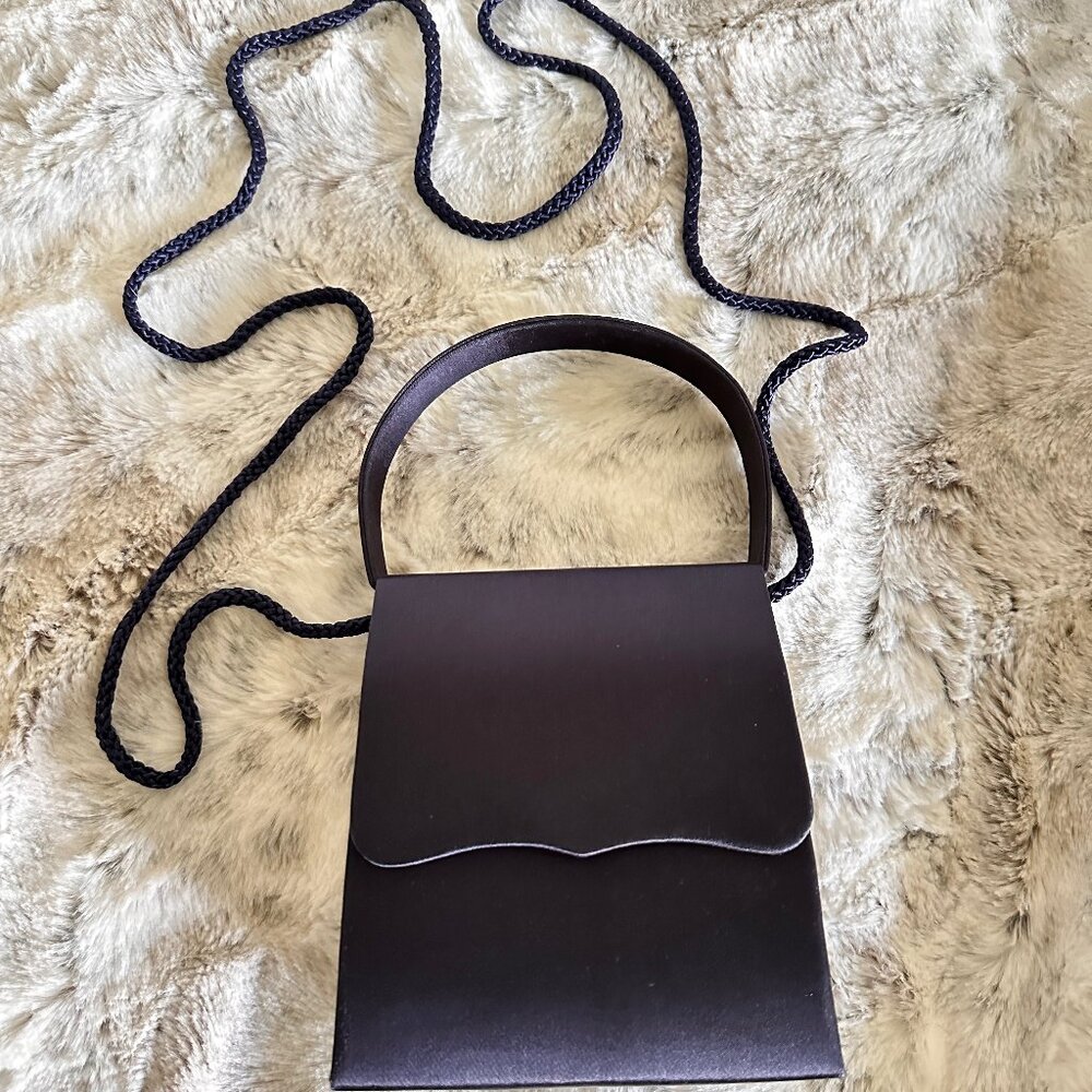 Blue Mini Satin Evening Bag w/Optional Shoulder Strap